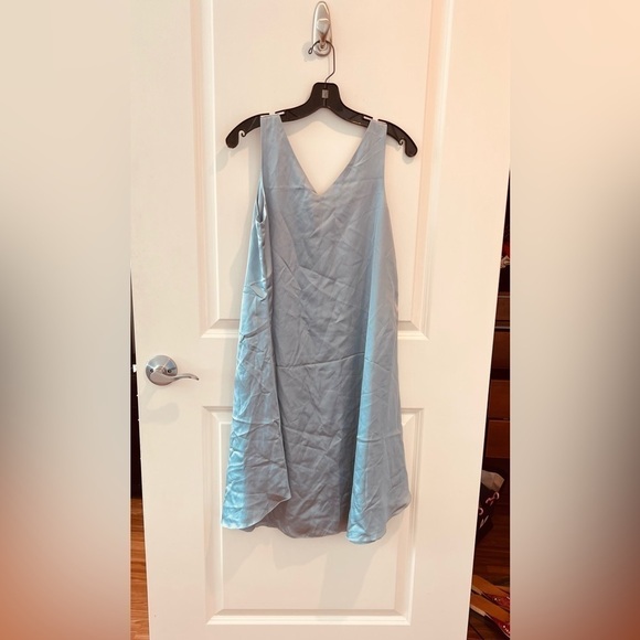 NWT Eileen Fisher Silk Blend Baby Blue Slip Dress - Picture 6 of 16
